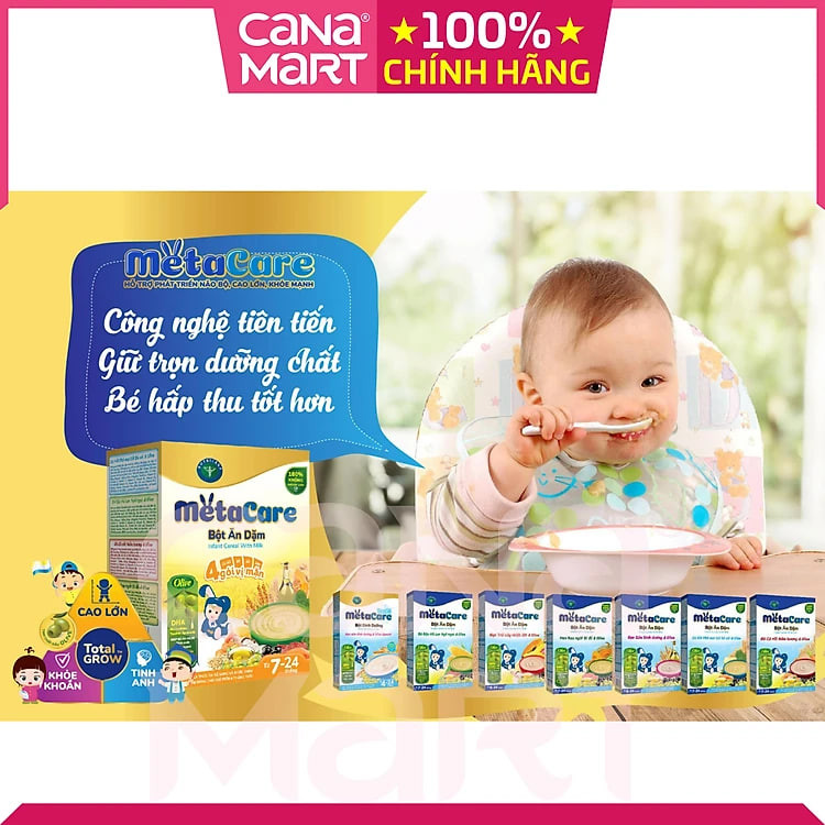 Bột ăn dặm tốt cho bé Nutricare Metacare Gạo trái cây nhiệt đới & olive (200g)