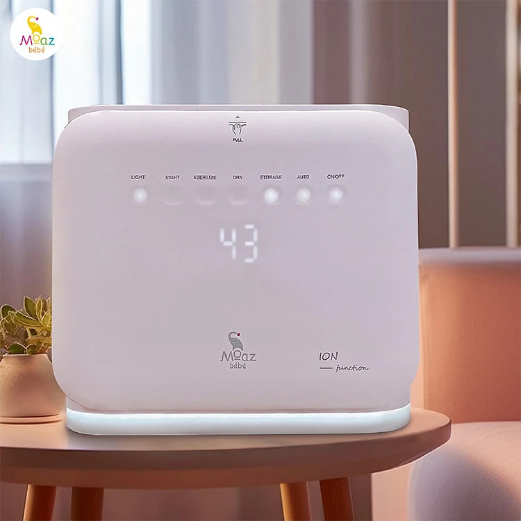Máy tiệt trùng sấy khô UVC ION Moaz Bebe MB089, máy tiệt trùng khử mùi bình sữa cho bé - Hàng Chính Hãng