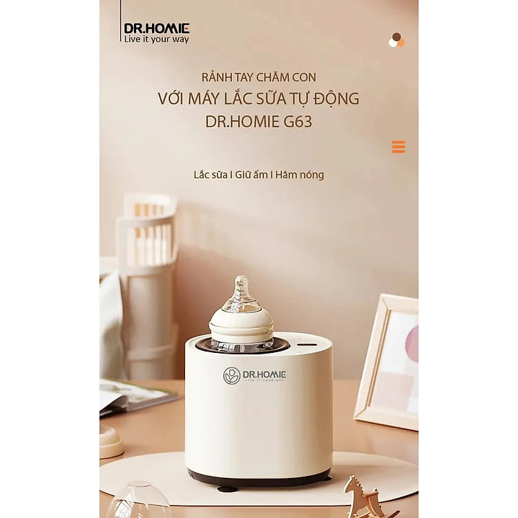 [CHÍNH HÃNG] Máy lắc sữa giữ ấm hâm sữa đa năng DrHomie G63