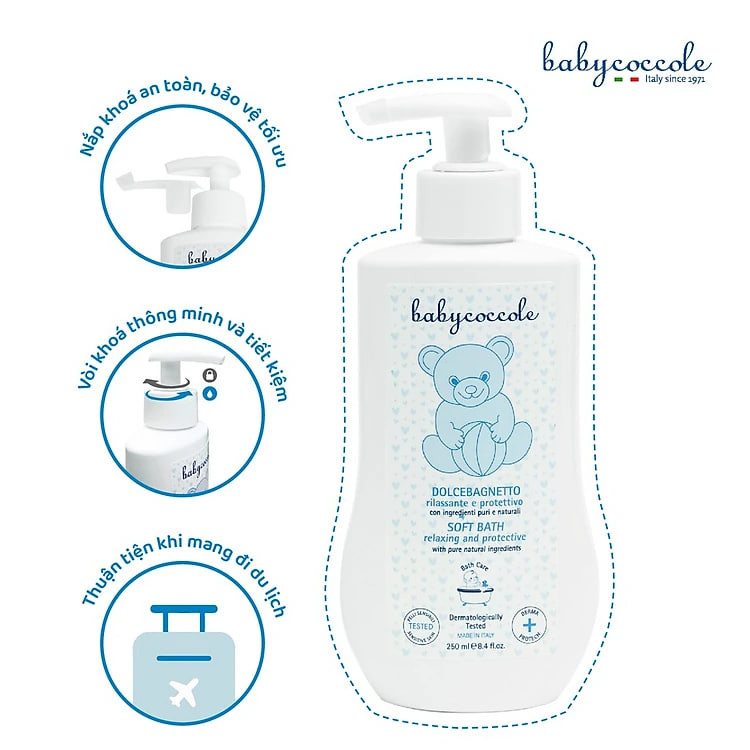 Sữa tắm giữ ẩm cho bé Babycoccole 0M+ chiết xuất hoa sen