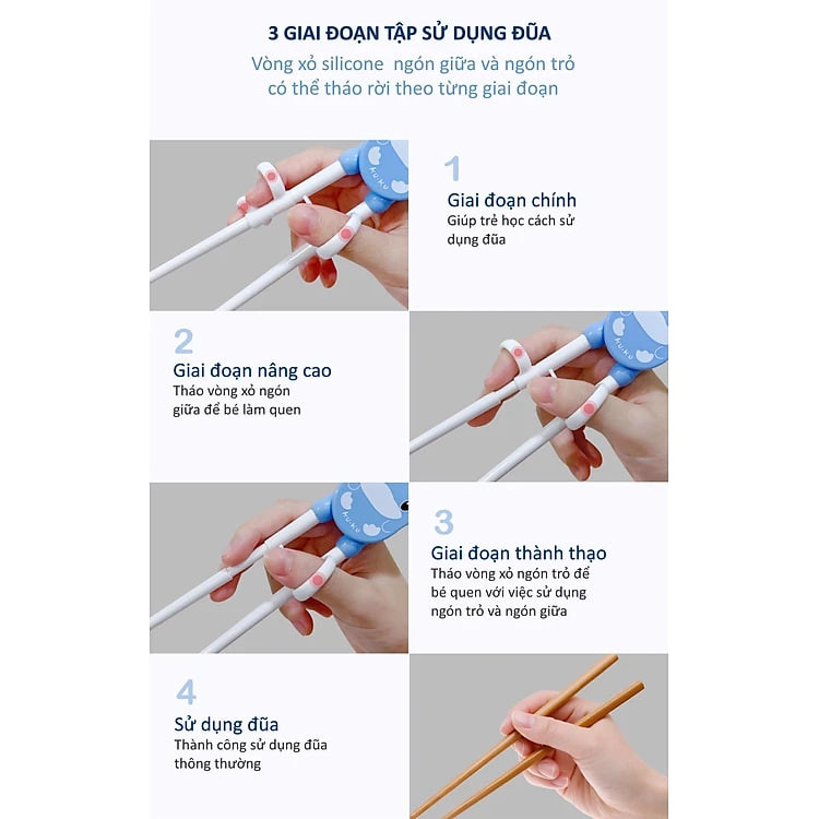 BỘ ĐŨA XỎ NGÓN CHO BÉ TẬP ĂN KUKU KU3038 - 2 YEARS UP