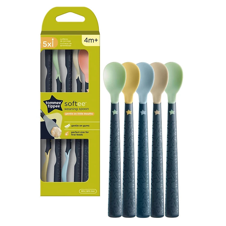 Thìa Ăn Dặm Tommee Tippee Softee, Cho Bé Từ 4 Tháng - Set 5 Thìa, Tách Lẻ (Giao Màu Ngẫu Nhiên)