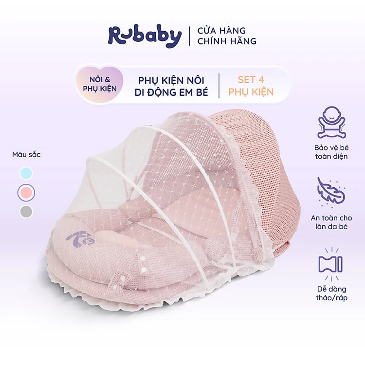 Phụ Kiện Nôi Di Động Rubaby, Dễ Dàng Tháo Lắp, Giúp Bé Trải Nghiệm Thoải Mái