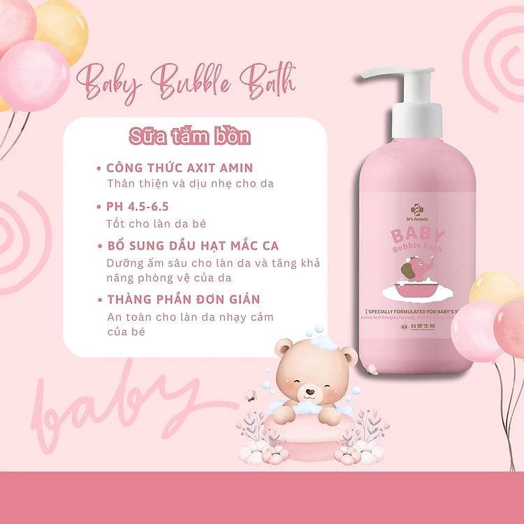 Sữa Tắm Bồn Tạo Bọt Dành Cho Bé Dr's Formula Baby Bubble Bath