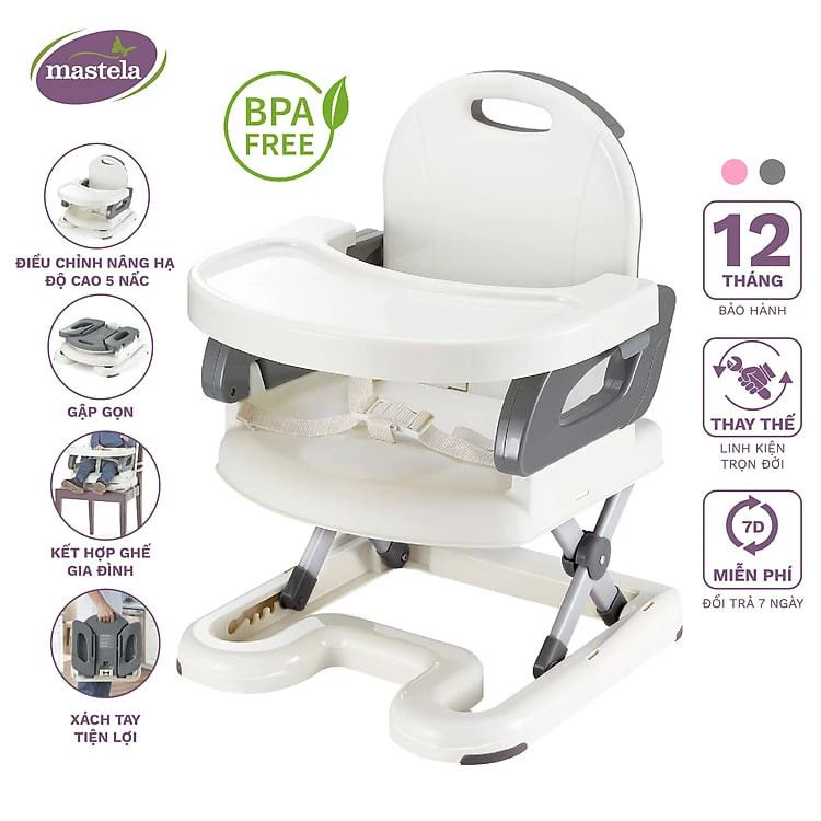 Ghế Ăn Dặm, Ghế Ngồi Ăn Em Bé Nâng Hạ Độ Cao Có Đế Chắc Chắn Mastela 0711
