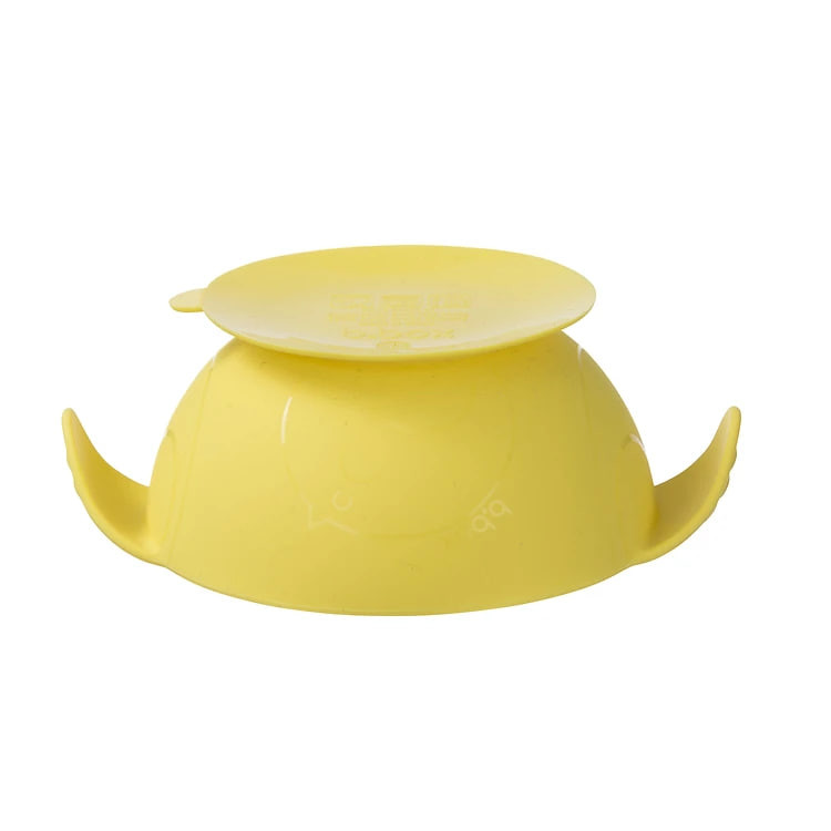 b.box Bộ chén chống trơn và muỗng silicone cho bé tập ăn dặm - Vàng Chanh