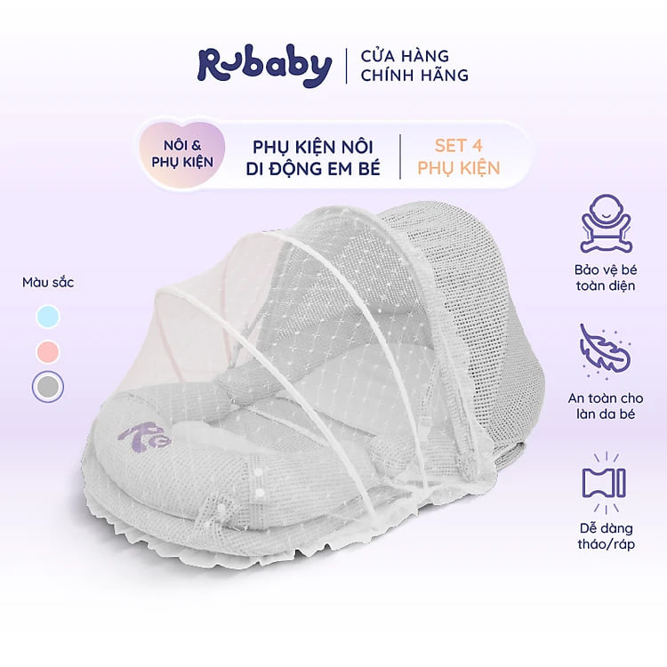 Phụ Kiện Nôi Di Động Rubaby, Dễ Dàng Tháo Lắp, Giúp Bé Trải Nghiệm Thoải Mái