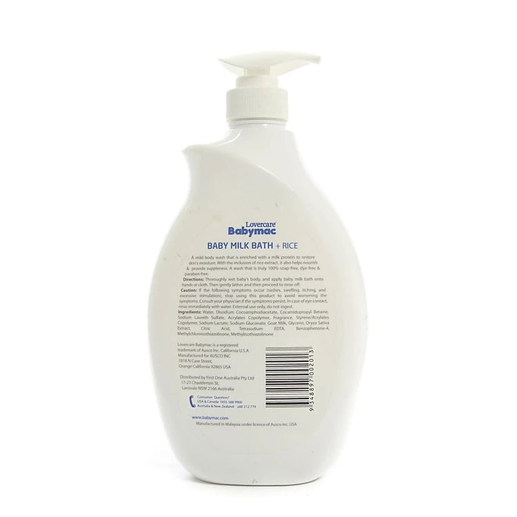 Sữa Tắm Em Bé Babymac Baby Milk Bath Rice (1L)