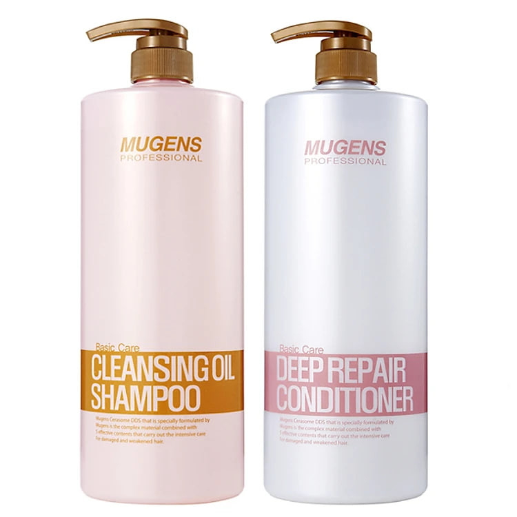 Cặp dầu gội - dầu xả phục hồi tóc Mugens Cleansing Oil Hàn Quốc 2x1500ml