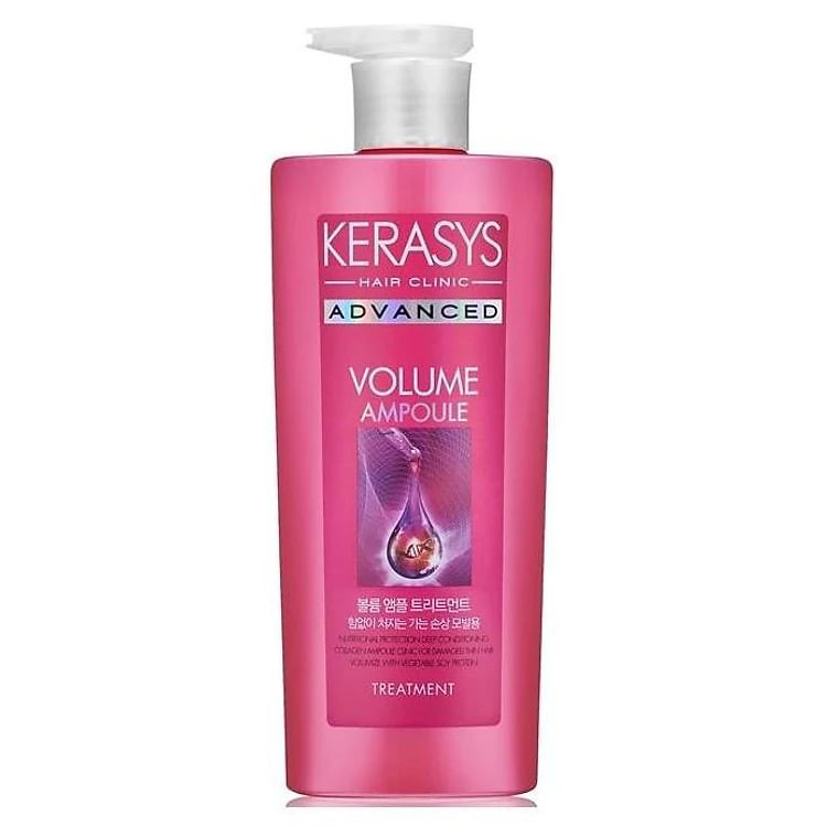 Cặp dầu gội/xả Kerasys Advanced Ampoule Volume phục hồi tóc chắc khỏe Hàn Quốc (2x600ml) tặng kèm móc khóa