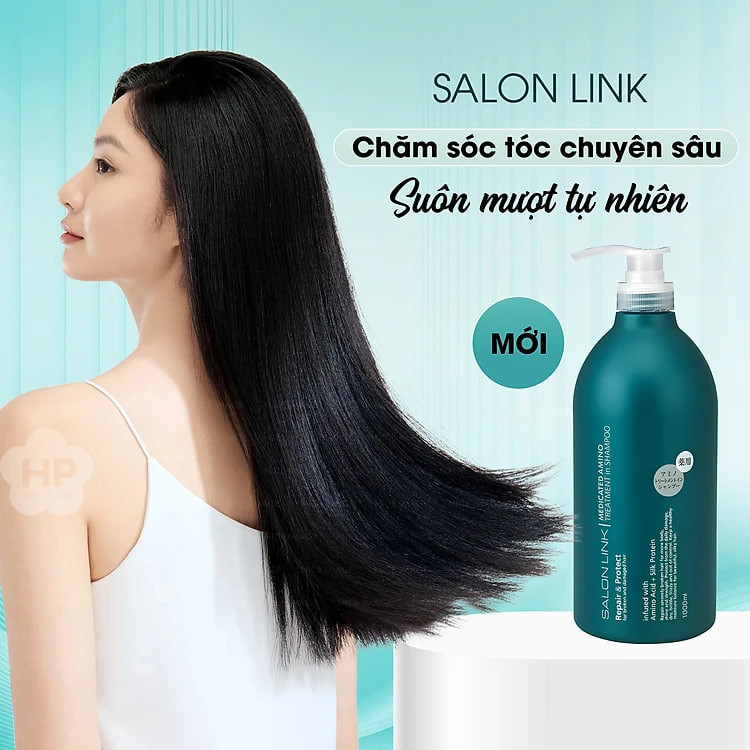 Dầu Gội - Xả 2 Trong 1 Salon Link Extra Ngăn Ngừa Gàu Và Phục Hồi Tóc Hư Tổn Salon Link Amino Shampoo (1000ML)