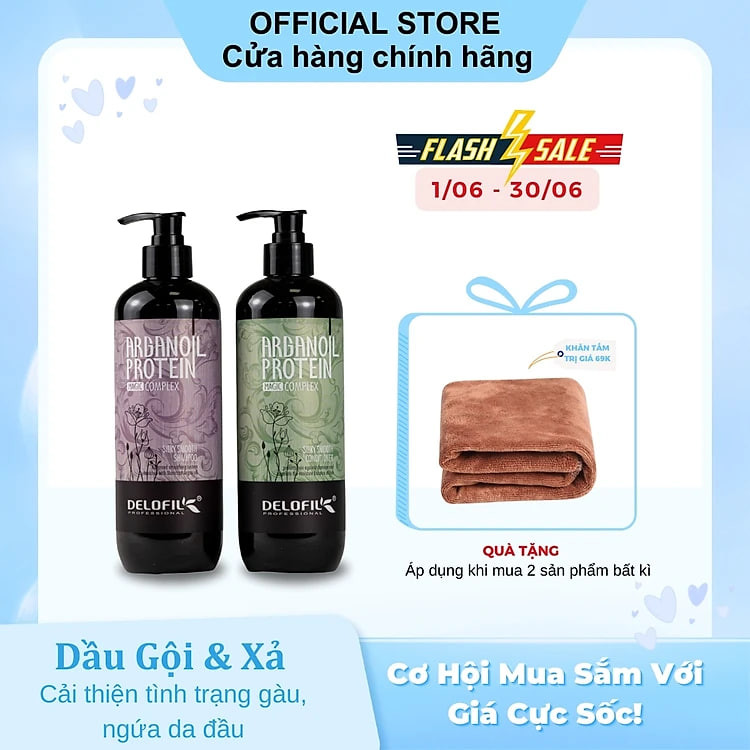 Bội đôi Dầu gội & xả giúp tóc siêu mềm mượt và sạch gàu DELOFIL