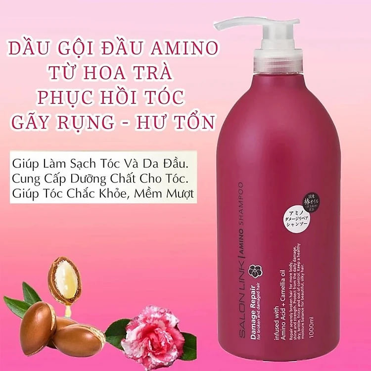 Dầu gội hoa trà phục hồi tóc hư tổn salon link 1000ml/chai