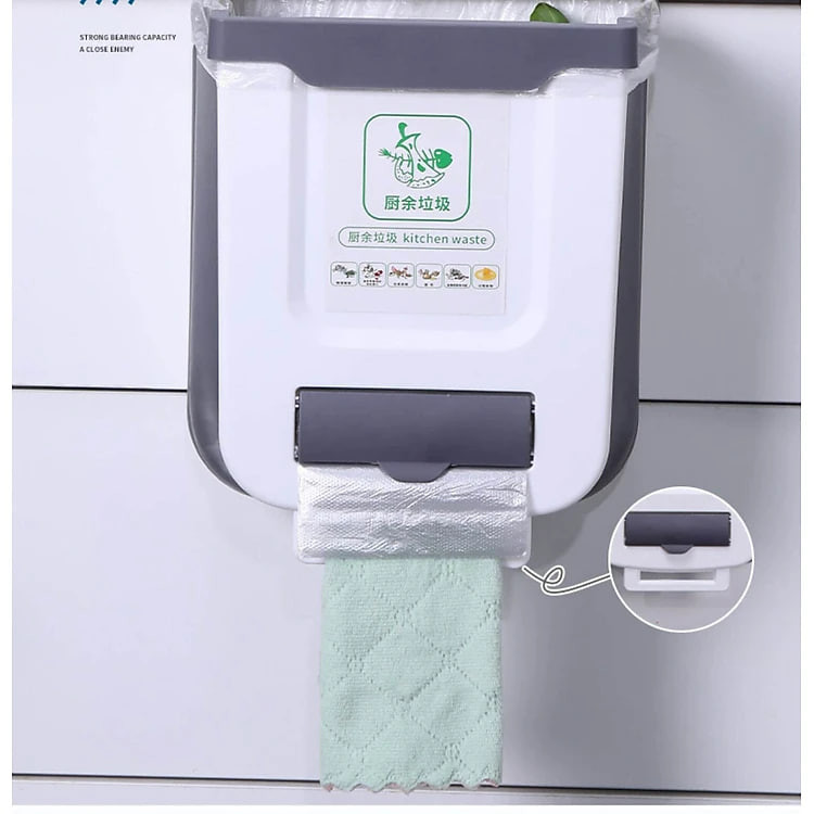 Thùng Rác Treo Tủ Bếp Gấp Gọn 10 Lít Cỡ Lớn 2 Màu Tuỳ Chọn Chất Lượng Cao TẶNG 20 TÚI RÁC