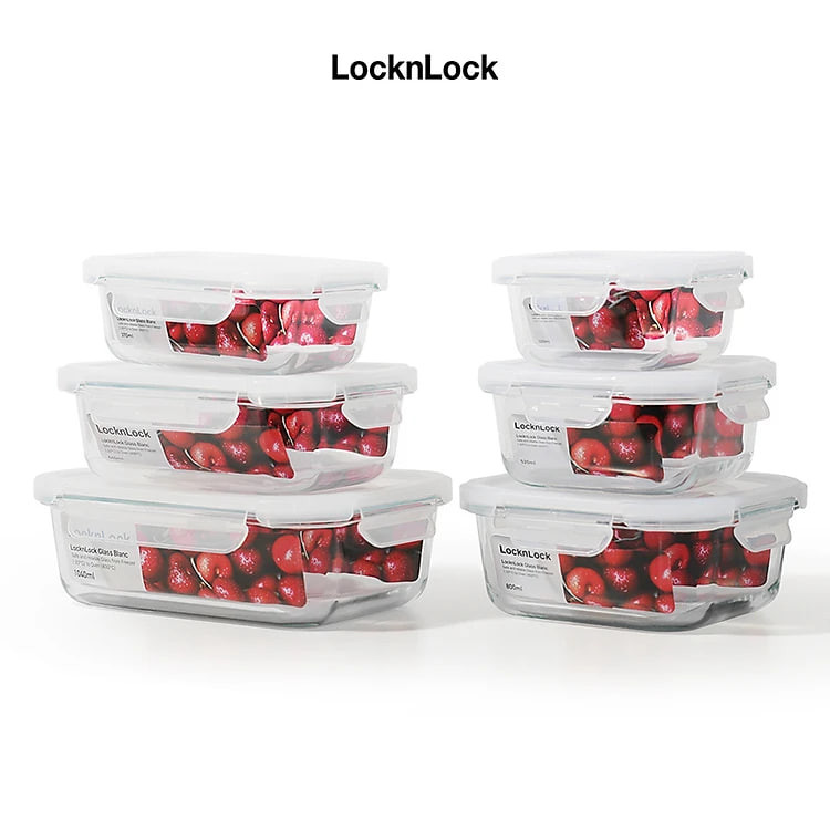 Hộp bảo quản thủy tinh LocknLock BLANC - Hộp vuông