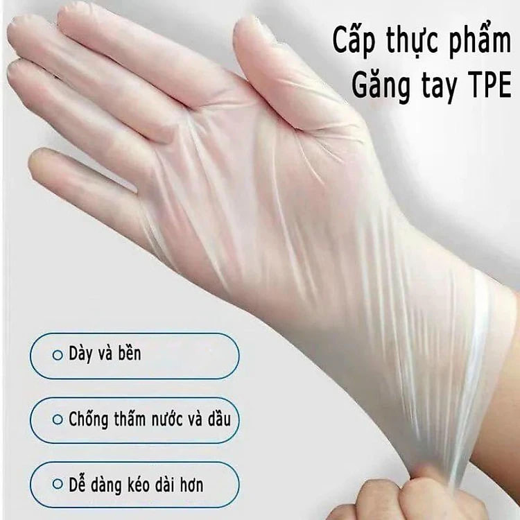 Hộp 100 Găng Tay Mỏng, Siêu Dai, Dùng 1 Lần, Nấu Ăn - Làm Bếp - Vệ Sinh - Tiện Dụng Trong Nhà - TakyHome 5858