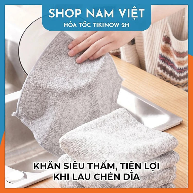 Khăn Than Tre Kháng Khuẩn Tẩy Dầu Mỡ, Dễ Vệ Sinh